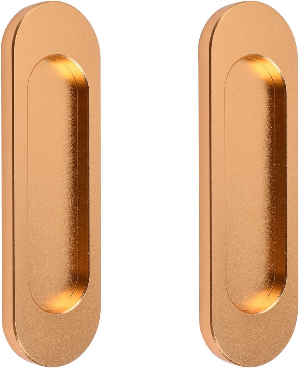 Stunq® Elegant Mat Goud Zelfklevende Ovale Deurgrepen - Set van Twee, 100mm
