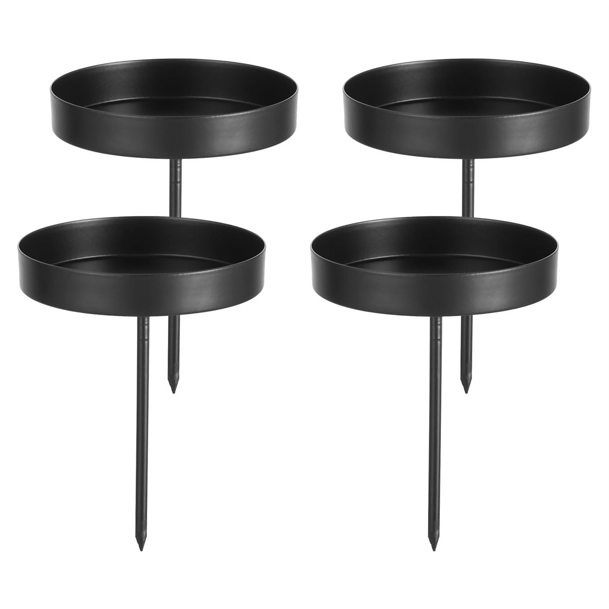 Ynkkvre - Kaarsenhouder adventskrans zuilkaarsen zwart 8 cm – set van 4 adventskandelaars zonder pin adventsplaat krans voor het plaatsen van kaarsen kerstdecoratie tafeldecoratie