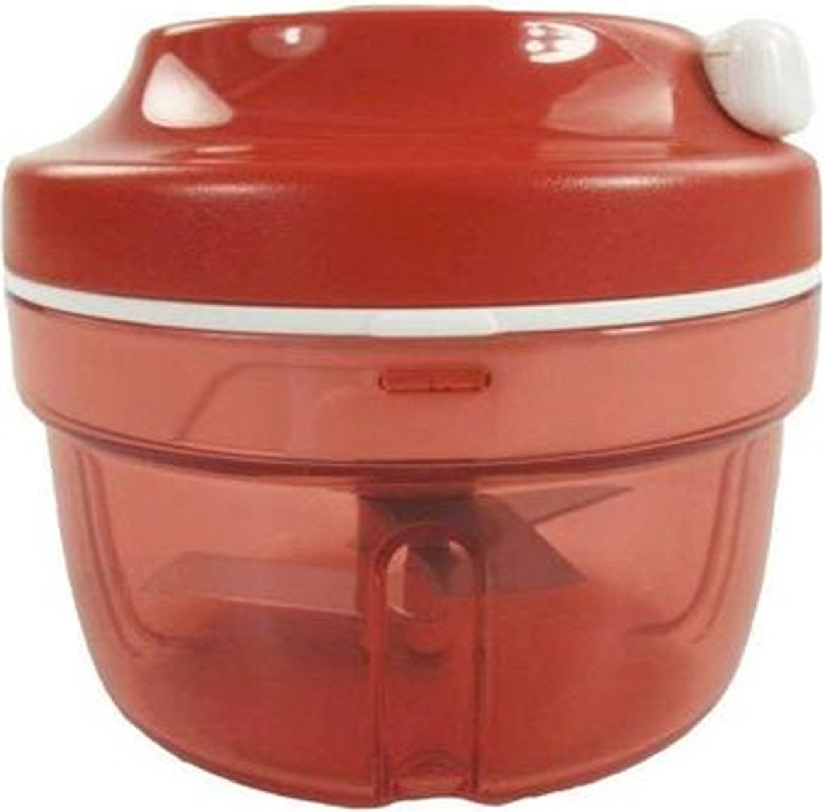 Uiensnijder, groentesnijder met trekkoord, rood