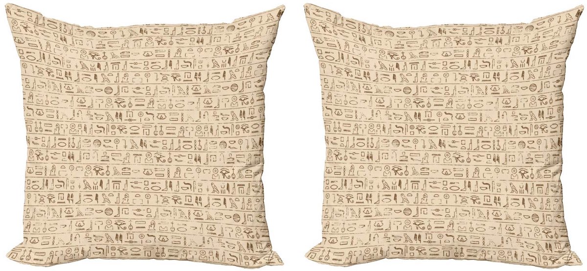 ABAKUHAUS Egyptische kussenhoes 2x40x40 cm – dubbelzijdig – tanbruin Tan Brown