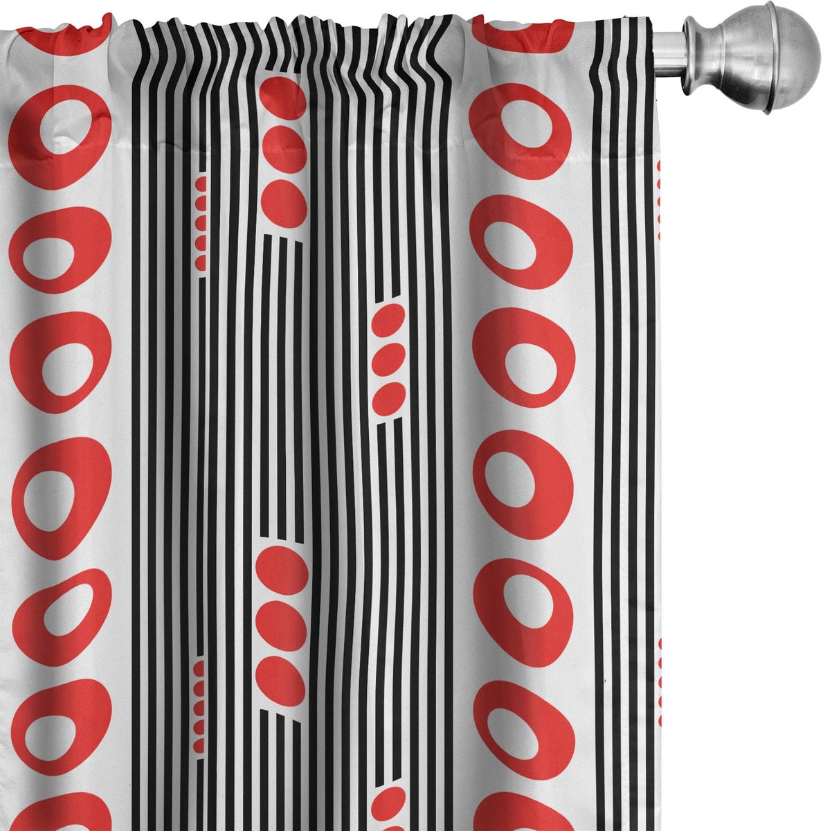 ABAKUHAUS Gaasgordijnen – 2x75x245 cm – Microvezel – Donker koraal, zwart Dunkler Koralle Schwarz