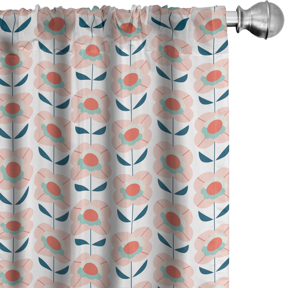 ABAKUHAUS 1970 Gordijnen – Set van 2 panelen 75x175 cm – Microvezel, veelkleurig Mehrfarbig
