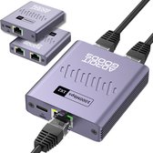 AdroitGoods Gigabit Netwerk Actieve Splitter Adapter - 1 naar 2 poorten - 1000MBps - Met USB-C voeding kabel - Internet Switch