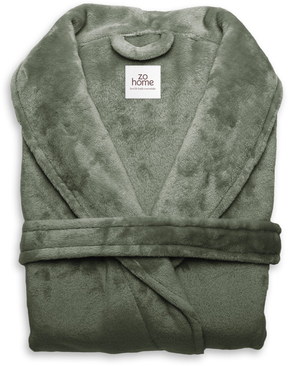 Zohome Badjas Cara - Kamerjas voor Dames en Heren - Maat XL - Ochtendjas - Geschikt voor de Sauna - Groen