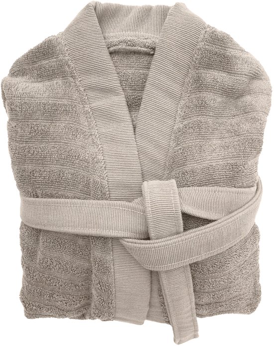 Heckettlane Badjas Katoen Prestige - Taupe - Maat M - Badjas 100% Katoen - Badjas / Kamerjas Dames - Badjas / Kamerjas Heren