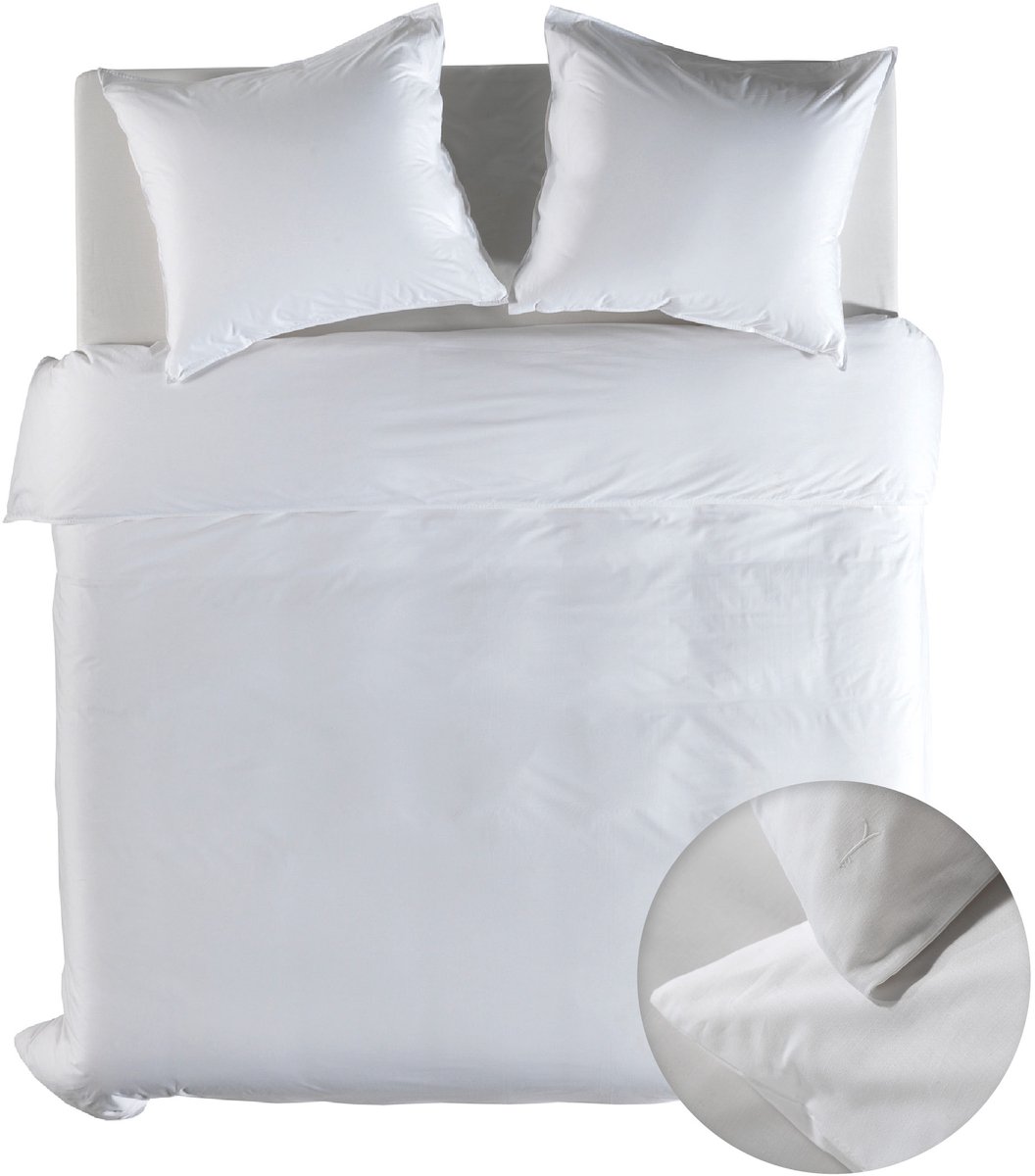 Yellow Dekbedovertrek Katoen Suite Casablanca - Blanc de Blanc - 240x200/220 cm - 100% Katoen - Lits-Jumeaux