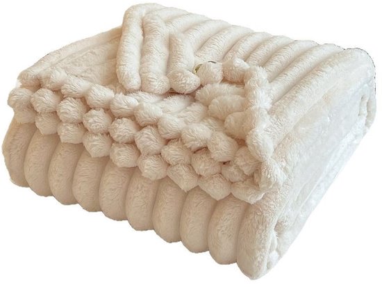 Konijnenbont deken, banksprei voor dames, luxe imitatiekonijnenbont ultra-pluche dubbelzijdig. Warme dikke pluche deken, gezellig decoratief, geschikt voor bedden, banken, woonkamers & reizen Zachte comfortabele faux konijnenbont deken wit 150x200 cm