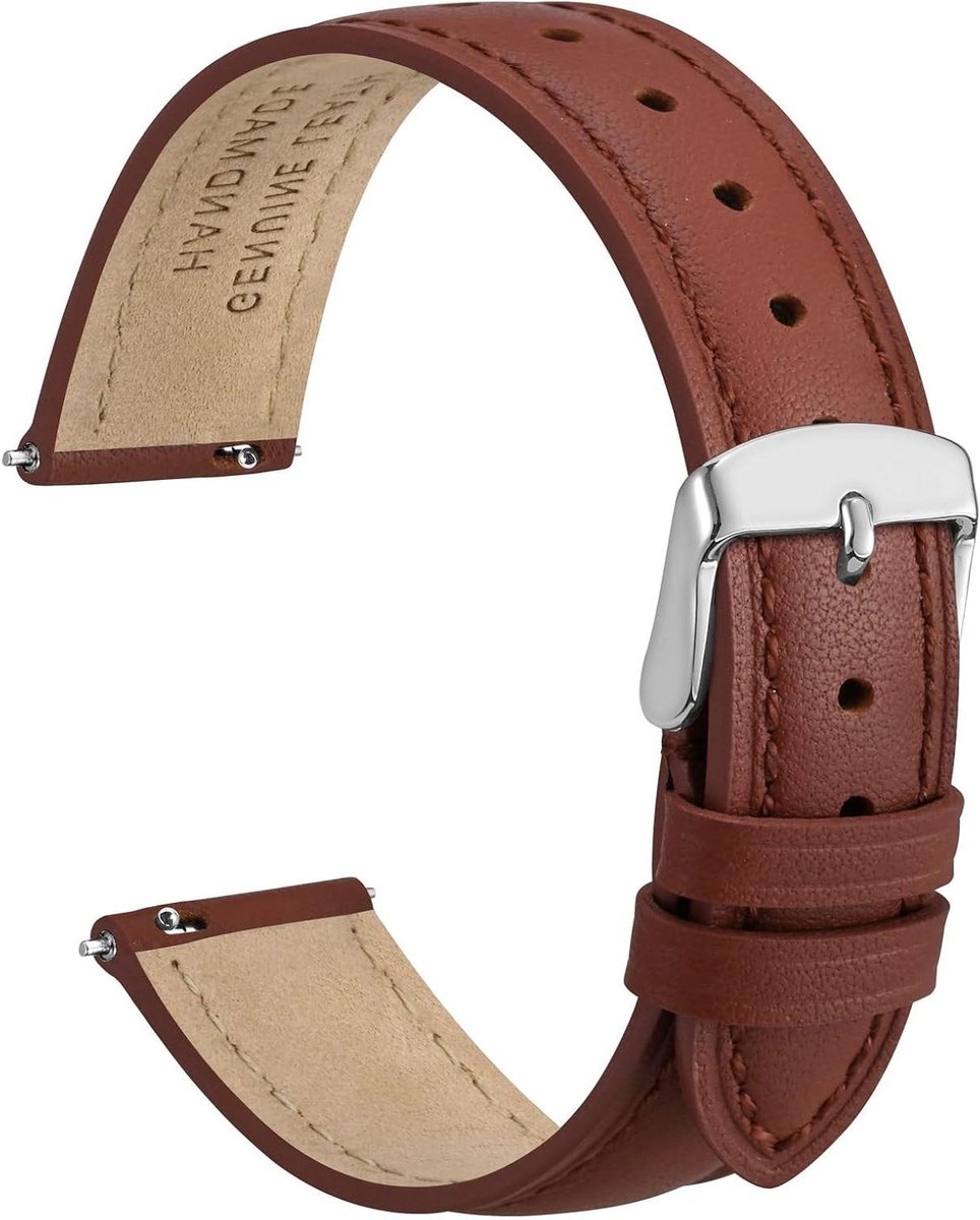 Cosensi - Lederen horlogeband met snelsluiting voor dames | Bandmaat 12 mm, 14 mm, 16 mm, 18 mm of 20 mm