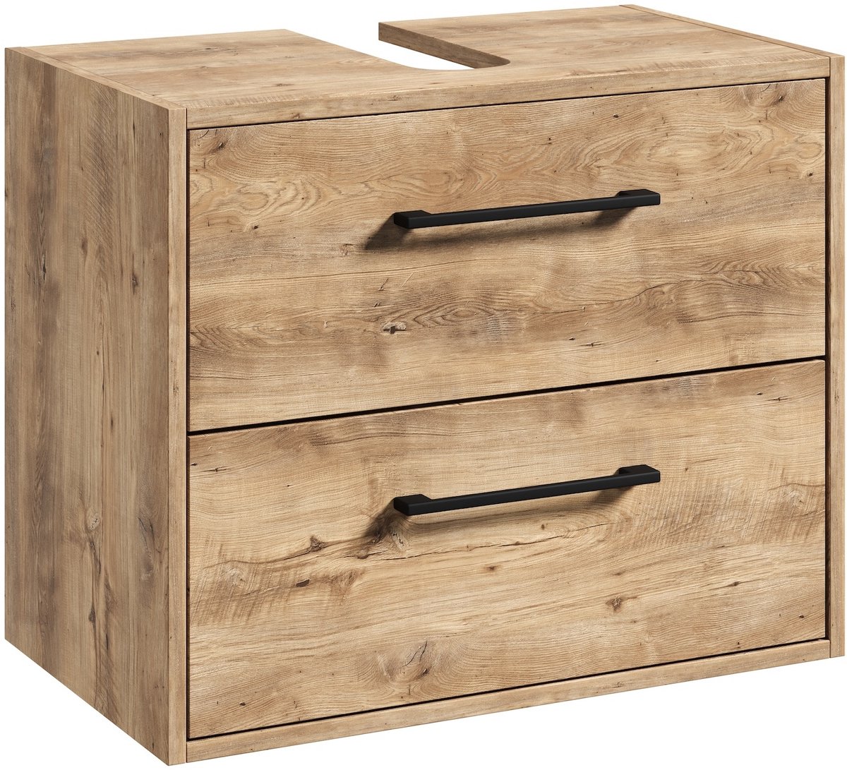 Badplaats Wastafelkast Florence 60 x 35 x 47 cm – Kastanje Eiken – Onderkast met Uitsparing