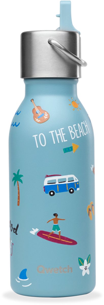 Qwetch - Isothermische fles - Kids Honolulu Blauw- 350ml