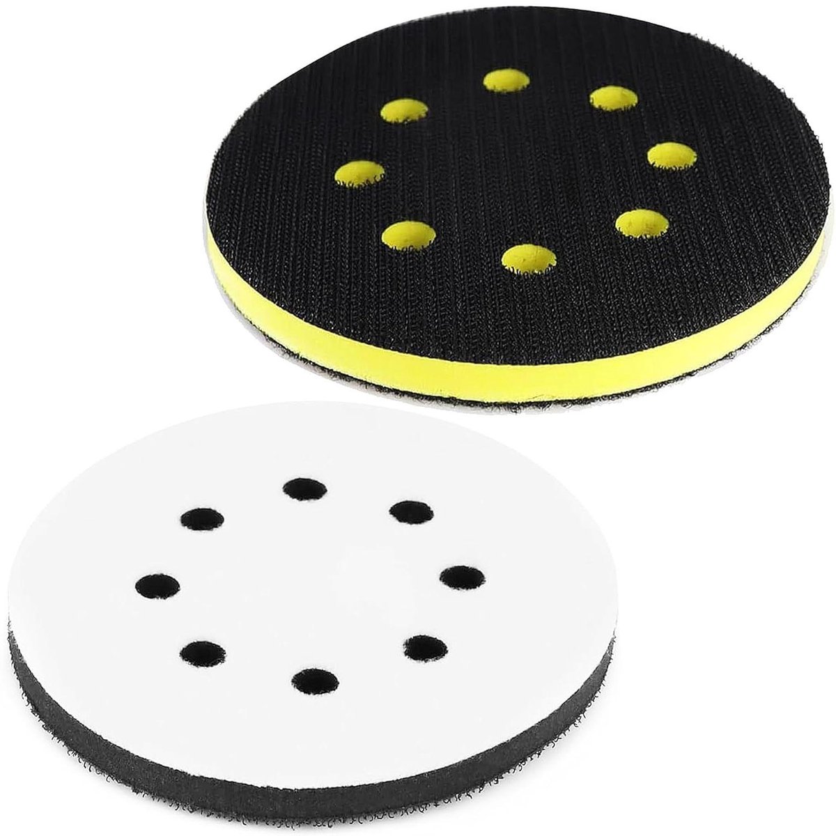 Cosensi - Schuurmachine Interface Pads Set van 2 - 125 mm - Elastisch Schuimrubber - Klittenband Steunpad - Bufferpad - Excentrische Schuurmachine - 8 Gaten