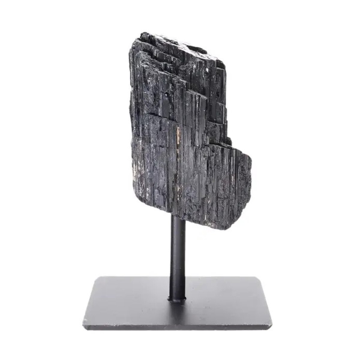 S4H® Zwarte Toermalijn Edelsteen op Standaard – ca. 20 cm Hoog – 750-1000 gram – Krachtige Beschermsteen & Woondecoratie