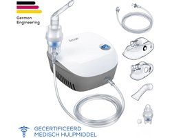 Beurer IH 18 Aerosoltoestel - Incl. Maskers & Accessoires - Vernevelaar - Vloeibare Medicatie via Perslucht technologie - Inhalator voor Volwassenen & Kinderen - Ideaal bij Verkoudheid, Astma & Luchtweg aandoeningen