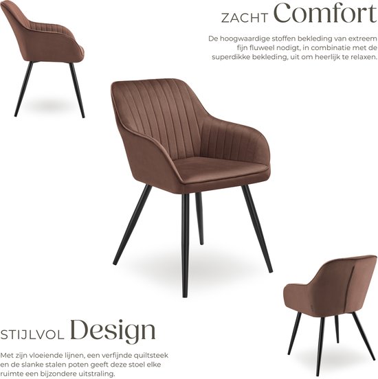 tectake® Gestoffeerde stoel - Eetkamerstoel - Fluweellook - Gestikt patroon - Gecapitonneerd - Comfortabele fauteuil - Stoel voor kaptafel - Div. kleuren - Creme/zwart tectake® Gestoffeerde stoel - Eetkamerstoel - Fluweellook - Gestikt patroon - Gecapitonneerd - Comfortabele fauteuil - Stoel voor kaptafel - Div. kleuren - Creme/zwart