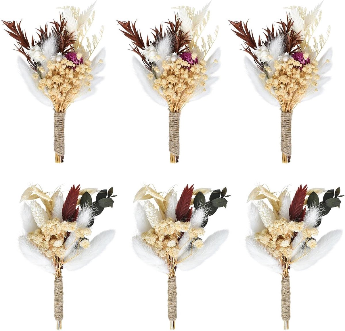 Cosensi - Mini-droogbloemen (6 stuks) voor kunsthandwerk, bruiloftsdecoraties en feestjes