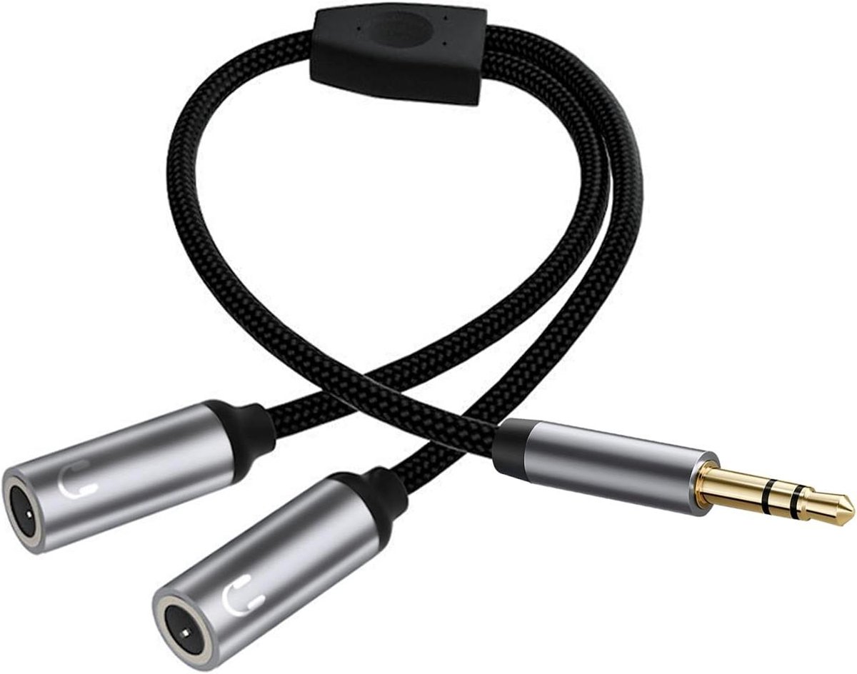 Cosensi - Audio splitter adapter 3,5 mm jackkabel voor hoofdtelefoons en smartphones