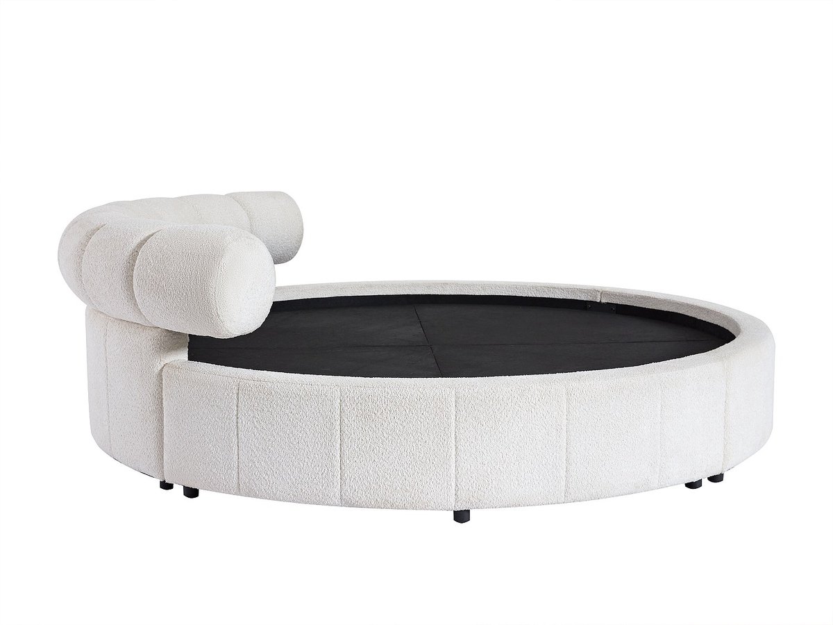 Vente-unique Rond bed stof wit 220 x 220 cm ROGILA