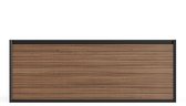 Vente-unique Zwevend geribbeld meubel onder wastafel - Donker naturel en zwart - 120 cm - BANIVA
