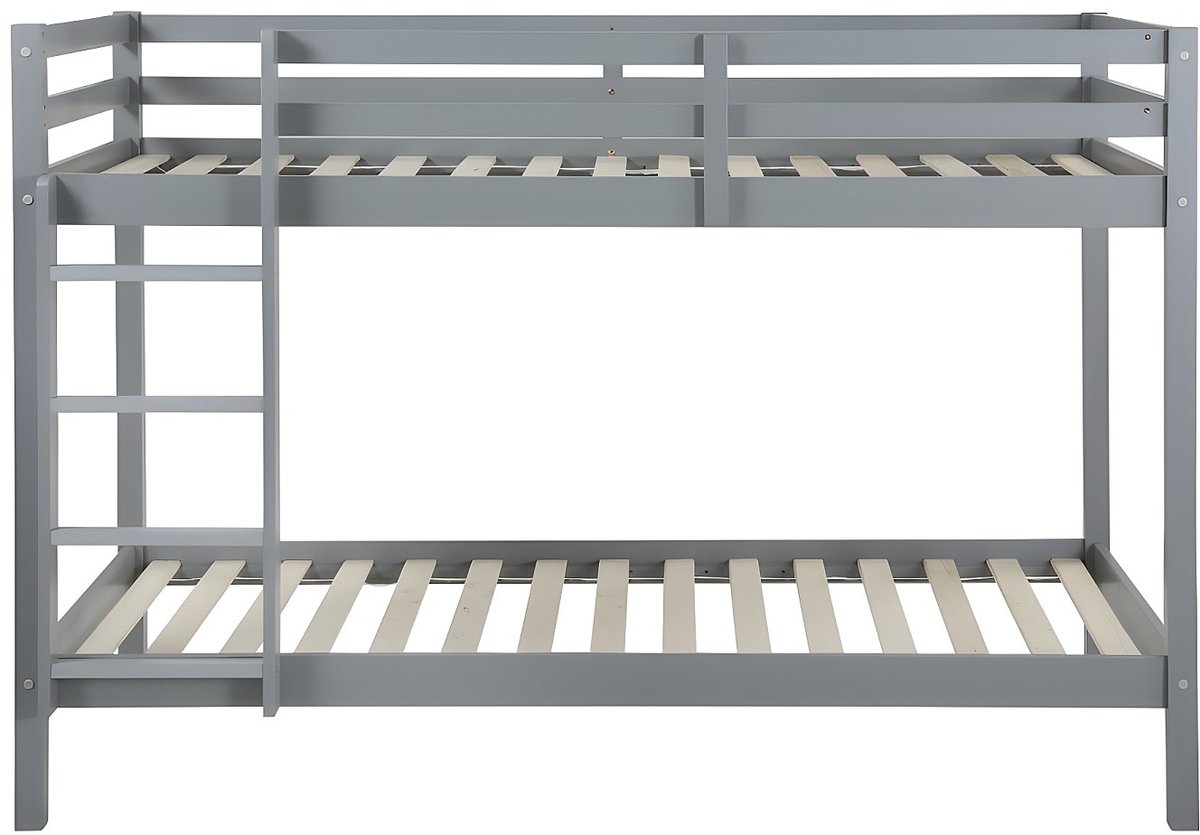 Vente-unique Stapelbed hout grijs 90 x 190 cm