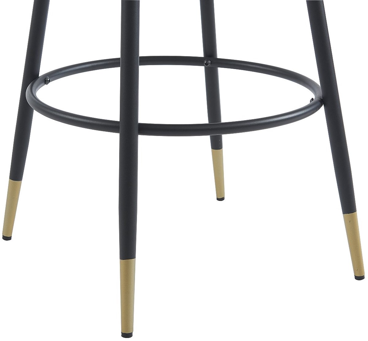 Vente-unique Set van 2 barkrukken in fluweel en metaal - Beige - ELIRAM L 49 cm x H 96 cm x D 58 cm