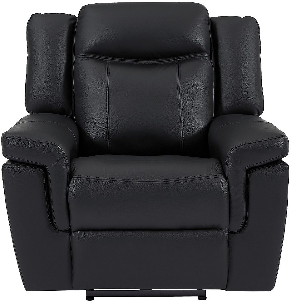 Vente-unique Elektrische relaxfauteuil van leer KENNETH - Zwart