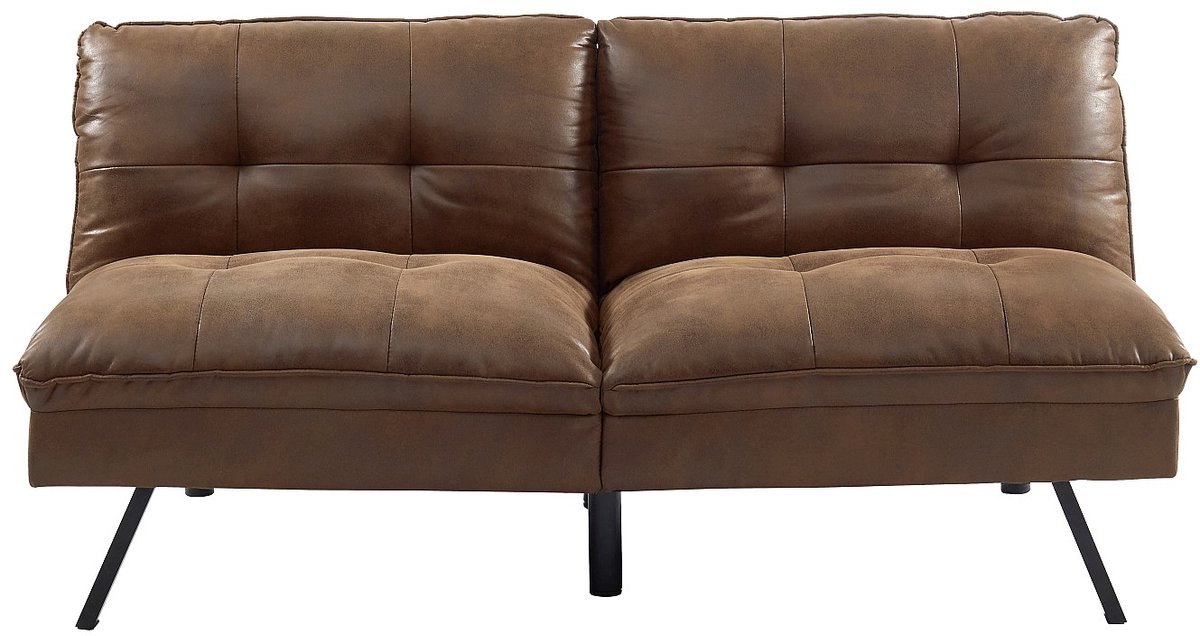 Vente-unique Driezits-bedbank PEGULA van verouderd microvezel - Bruin