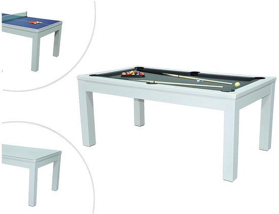 Vente-unique Moduleerbare tafel - Wit - Biljart en tafeltennis - L182 x B102 x H80 cm - HENK L 182.8 cm x H 80.2 cm x D 102.6 cm van Merkloos — afbeelding 5