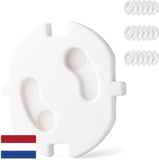 Luft Stopcontact beveiliging PRO - 15 stuks - Extra safe - Baby- en kinderbeveiliging - Voor Nederland en België - Afdekplaatje - Beschermers - Wit