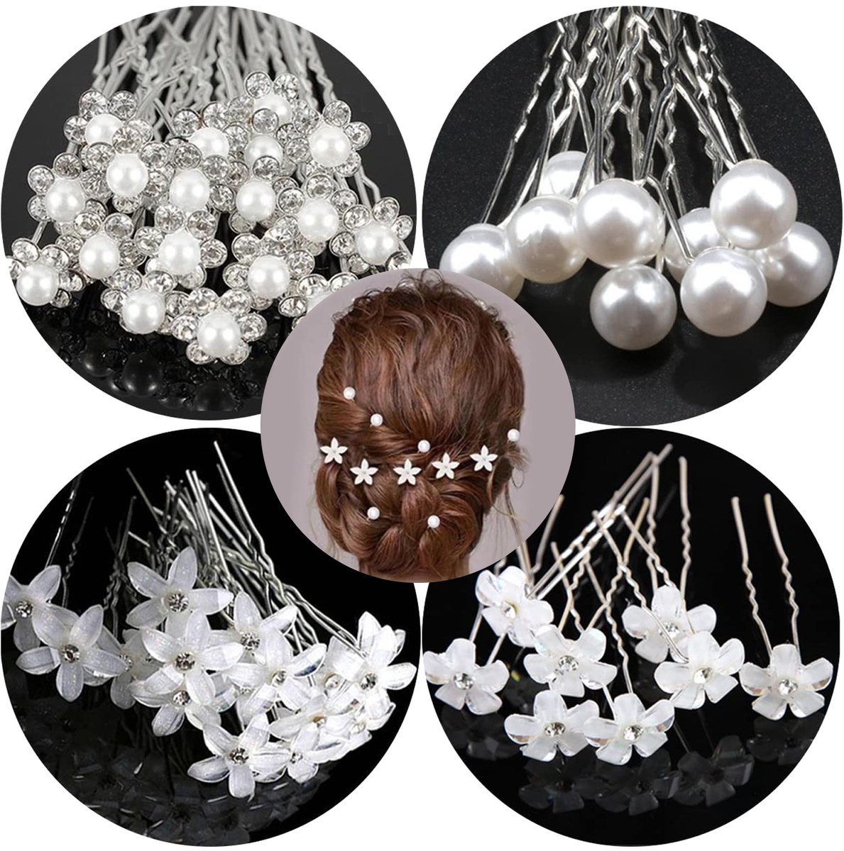 QTTVBTNA 20 Stuks haarspelden – Bruids Haarspelden – U-vormige haaraccessoires voor bruiloft & feest - Elegant Design voor Bruiloften en Feesten