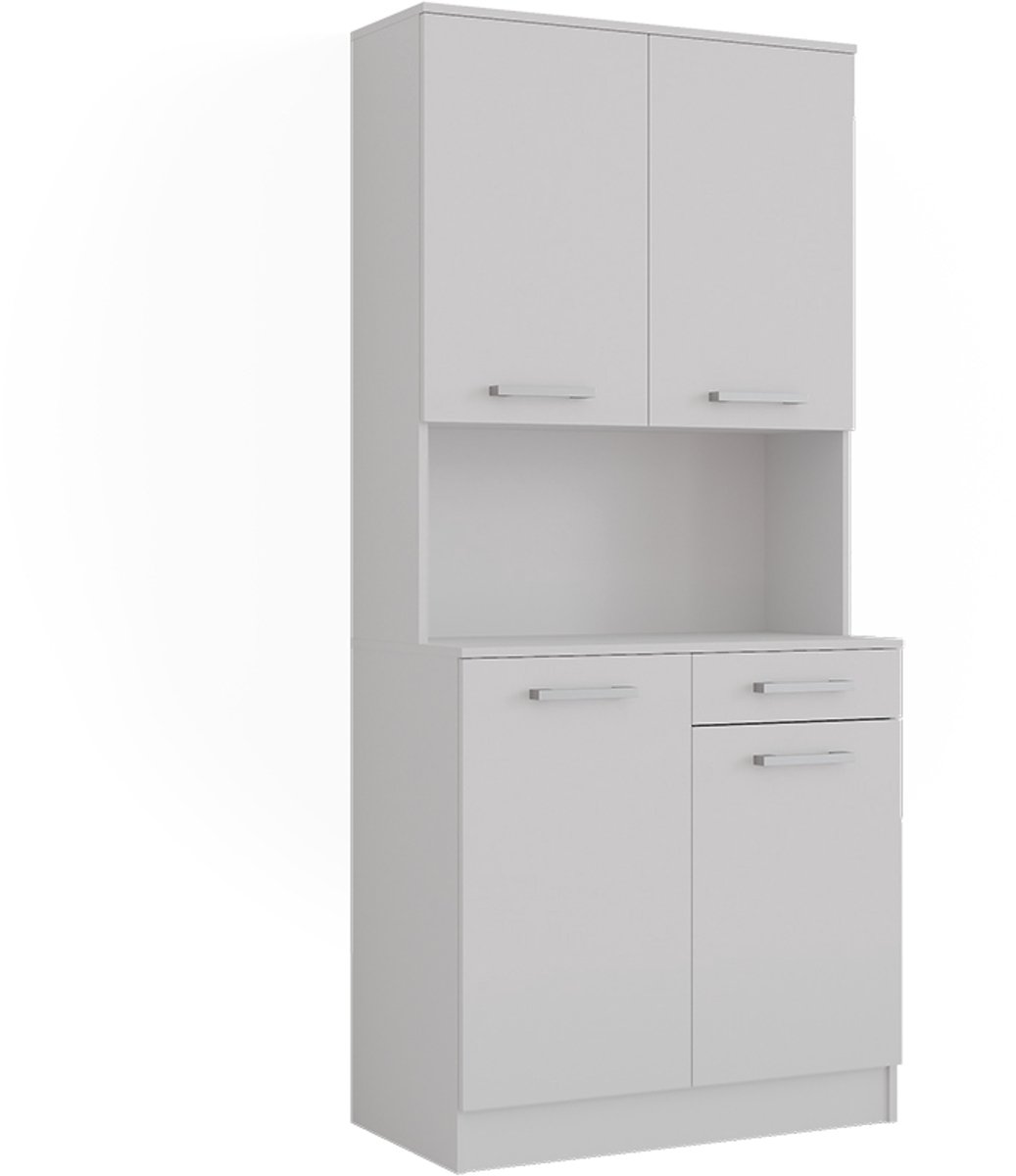 Vicco Raul Keukenbuffet – 83.6 x 188.5 cm met 4 deuren & 1 lade Wit Wit/Wit