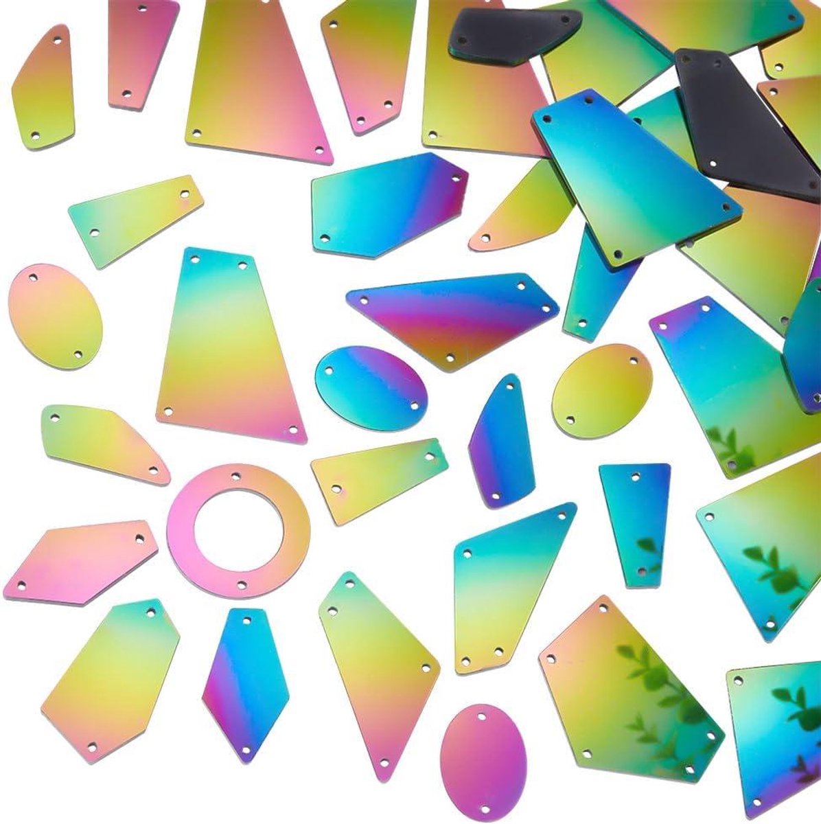 40 stuks Strass Spiegel Kralen voor Naai- en Kostuumdecoratie