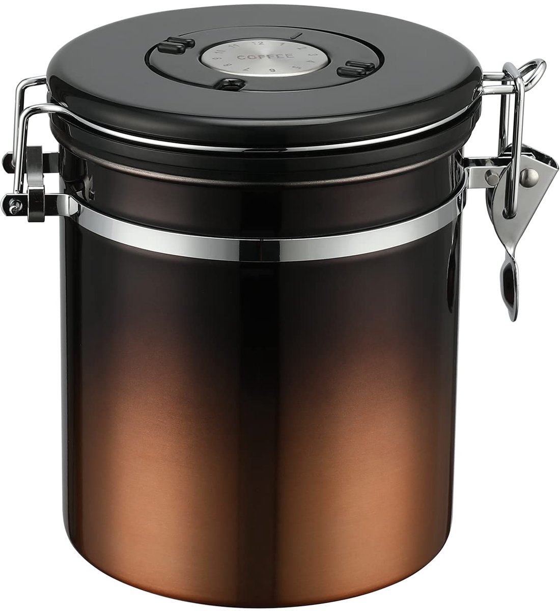 Unyqoos® Roestvrijstalen koffiecontainer met datumtracker en CO2-ventiel 1500 ml