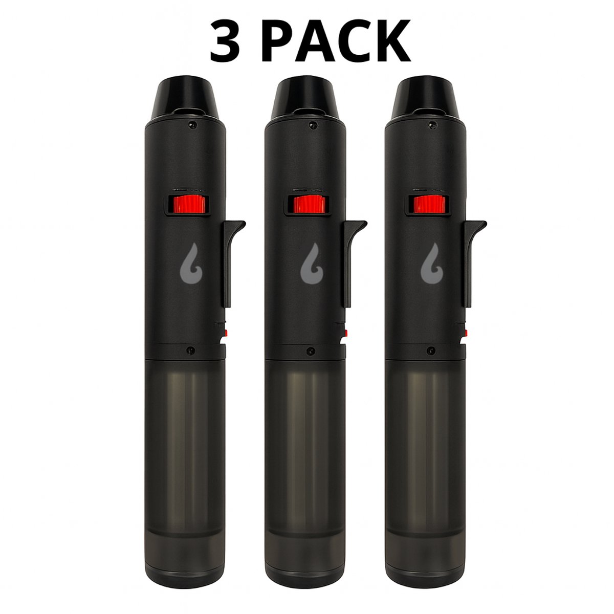 PyroStick Turbo – 3-Pack Stormaanstekers – Krachtige Blauwe Jetflame – Windproof & Navulbaar – Ideaal voor vuurwerk, BBQ & haard – Leuk cadeau voor december