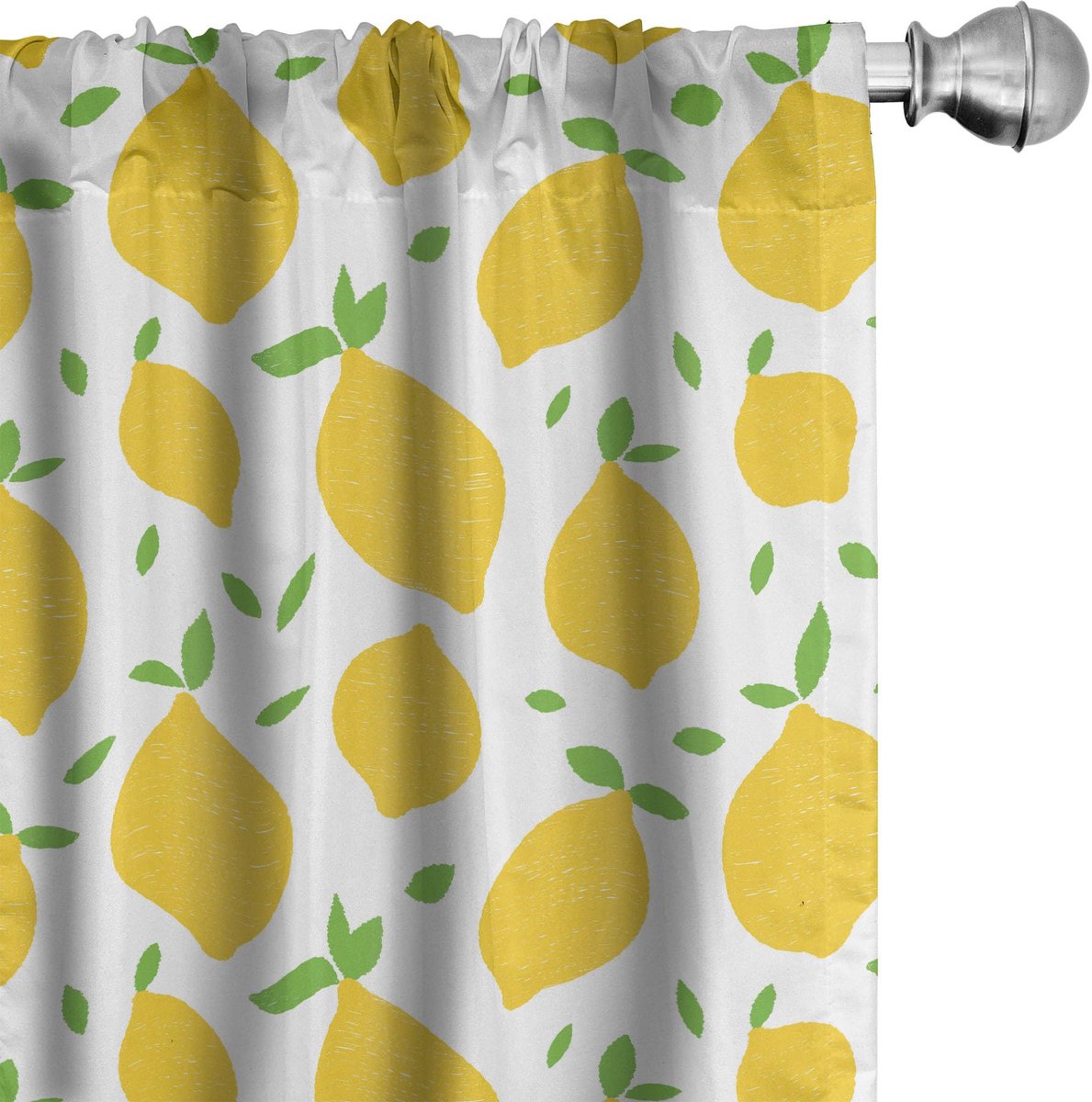 ABAKUHAUS Citroenkleurige gordijnen – 2x75x175 cm – microvezel, halfdonker