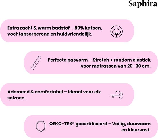 Extra zacht & warm badstof, ademend & comfortabel. OEKO-TEX® gecertificeerd.
