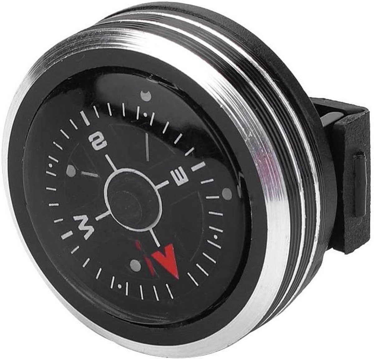 Cosensi - Polskompas voor horlogeband, waterbestendig zwart aluminium - draagbaar navigatiekompas voor kamperen, wandelen en varen