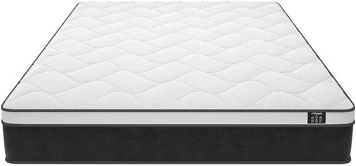 Vente-unique Matras 160 x 200 cm hybride pocketveren en traagschuim dikte 25 cm - ASTRIA Art Collection van YSMÉE L 200 cm x H 25 cm x D 160 cm Wit