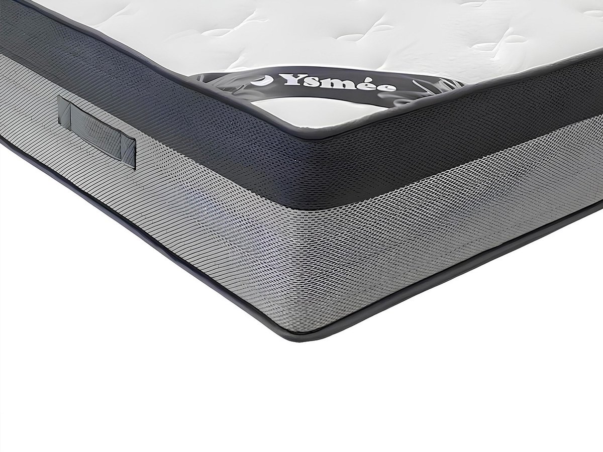Vente-unique Matras 160 x 200 cm hybride pocketvering 7 zones en traagschuim dikte 30 cm - ILYROS van YSMÉE L 200 cm x H 30 cm x D 160 cm Wit