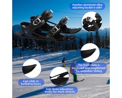 Sneeuw mini skates, korte mini skates grootte korte schaatsen snowblades ski's, draagbare sneeuw winter schaatsen (zwart en groen)
