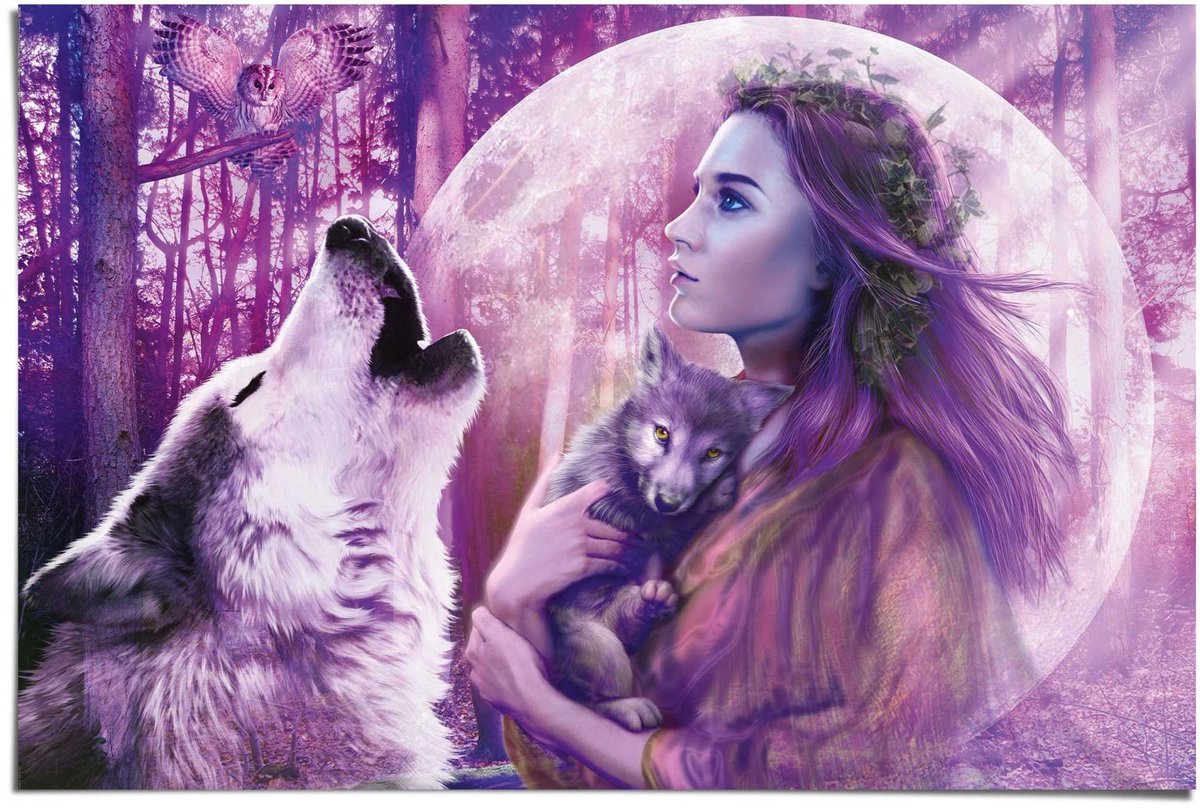 REINDERS Poster Harvest Moon - 61 x 91,5 - Papier - REINDERS paars