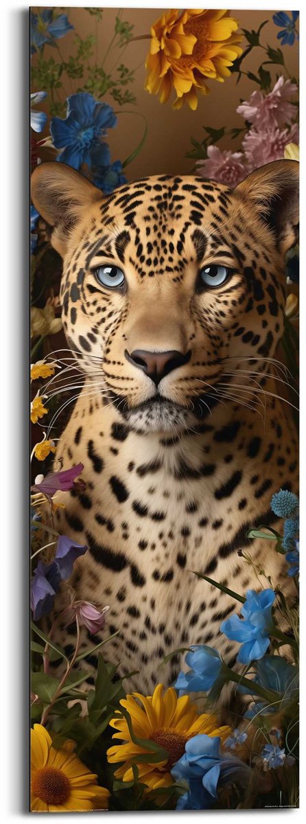 Reinders Schilderij Panther Flowers - 90 x 30 - Hout - REINDERS