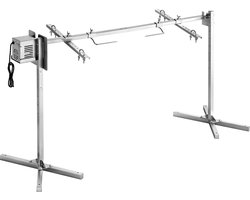 Elektrische Rotisserie Grill Set, AC 220-240 V Met 8 Instelbare Hoogten, BBQ Rotisserie Set Met 60 kg Draagvermogen, Motor 38 W, RVS Constructie voor Buiten Samenkomsten