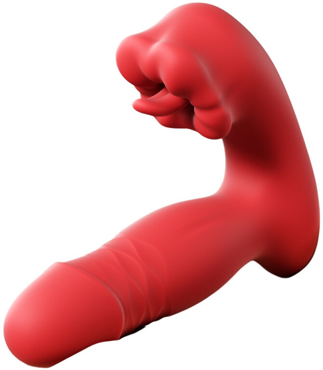 Daity Verwarmende Vibrator Dames – Stuwende Rabbit Vibrator met Tong Likfunctie – G-spot & Clitoris Stimulator – 9 Vibratiestanden & 9 Thrusting Modi – Oplaadbaar Seksspeeltje