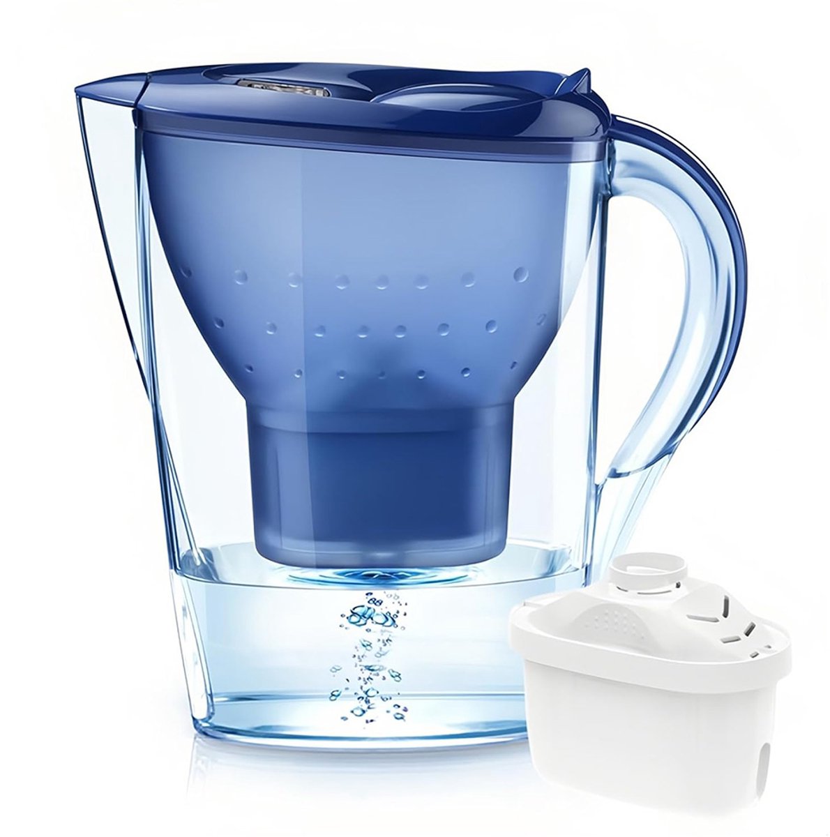 Waterfilterkan Blauw 3.5L - met 1 Filtersr - met Digitale Vervangingsindicator
