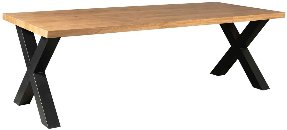 Meubels4nu - Brooklyn - Eettafel - Rechthoek - X-poot - 200cm - Mangohout - Snelle levering