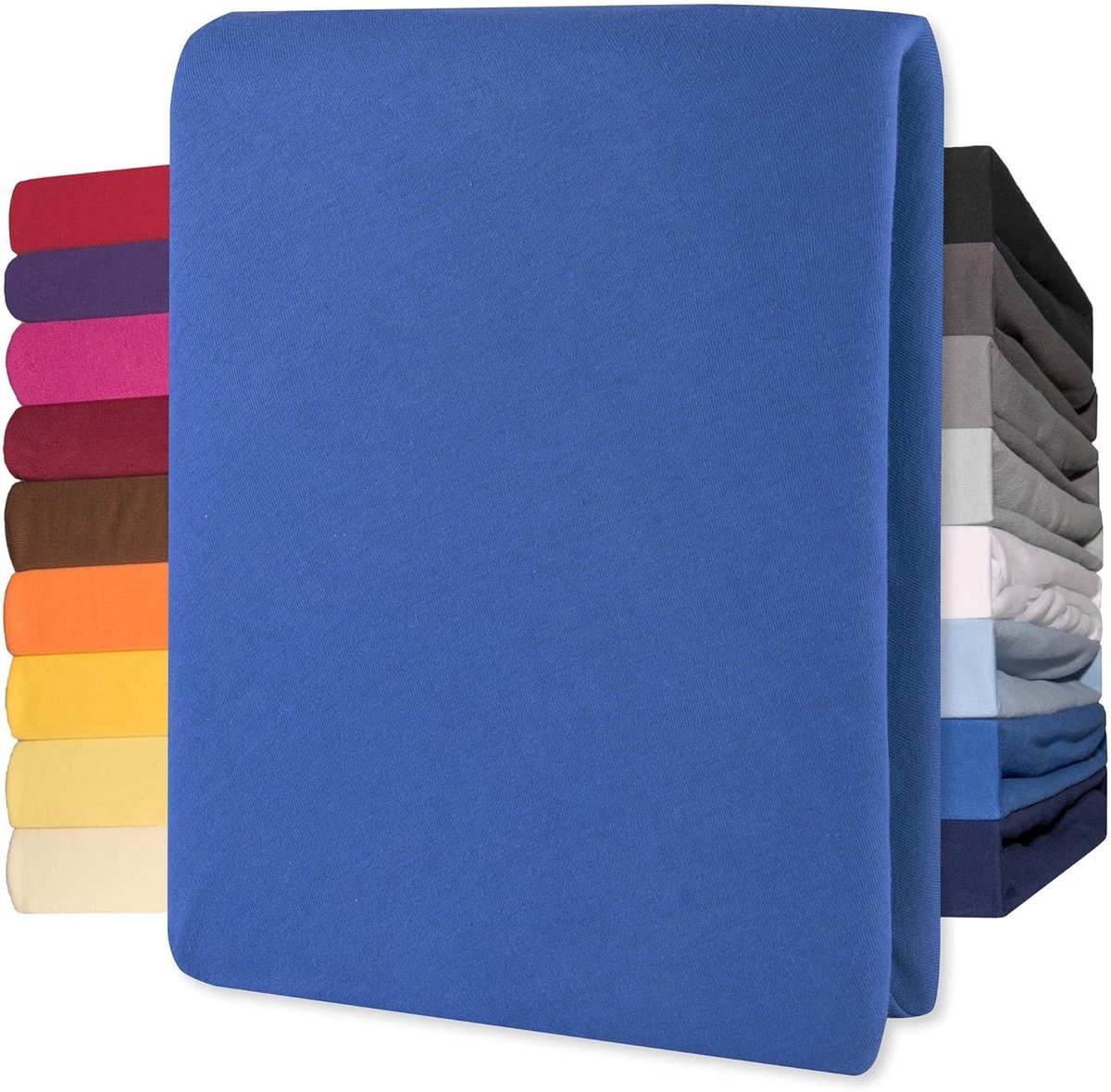 Lucina Hoeslaken Jersey Katoen Stretch 30cm Hoge Hoek - royal blauw 200x200cm - 200x220cm