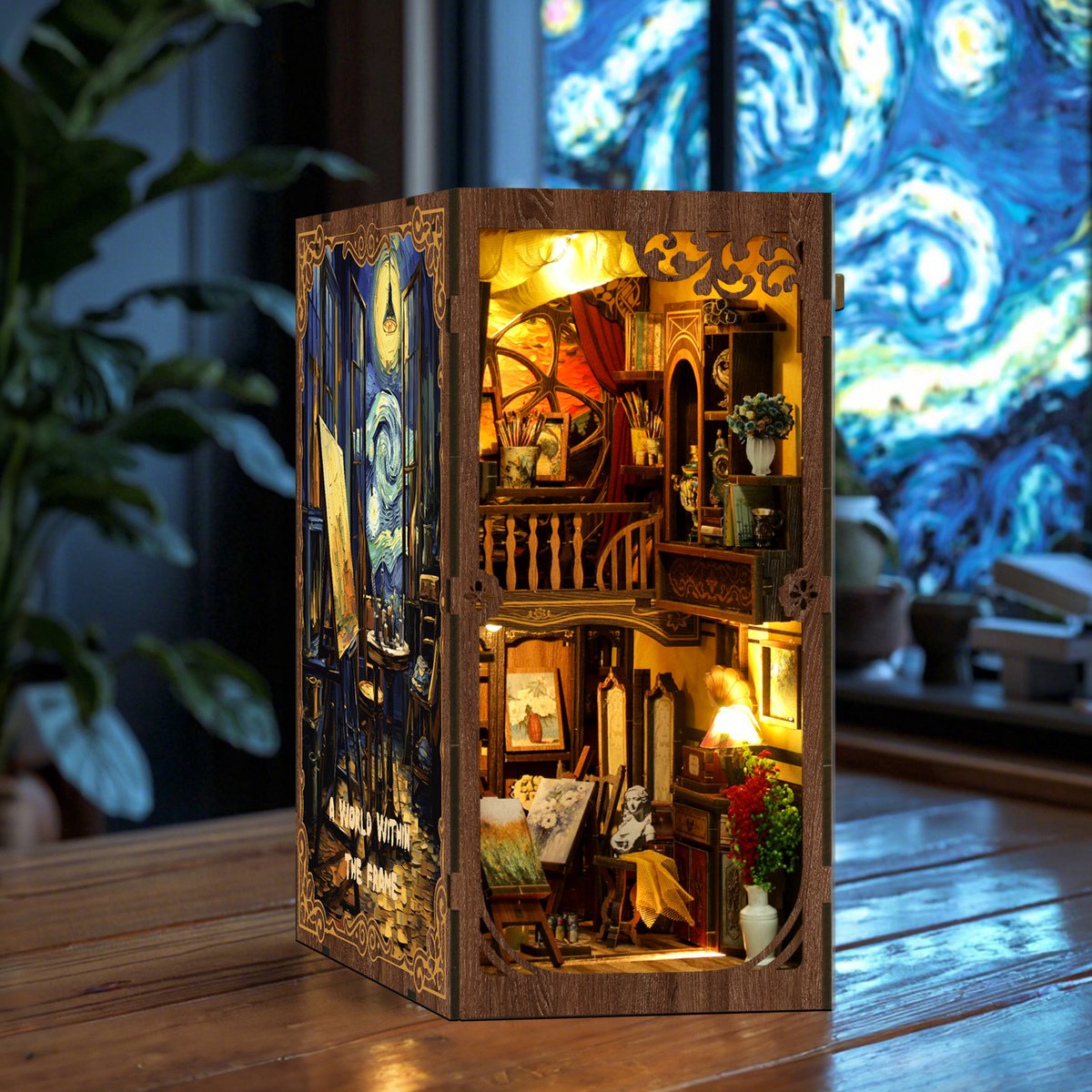 Suntac Modelbouw miniatuurkit | De wereld binnen het kader | Boekenhoek | DIY miniatuurhuis | Knutselen | Bouwpakket | Hobby | Boeken | Creatief | Miniatuur