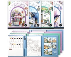 Aquarel werkboek - Set aquarelkleurpapier - Kleurboek voor gezinnen -Aquarelset voor volwassenen- Aquarelset voor volwassenen - Alles-in-één…