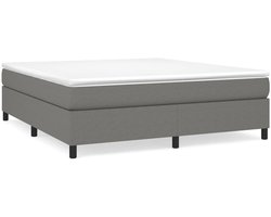 vidaXL - Boxspring - bed - stof - donkergrijs - 180x200 - cm