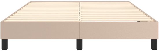 The Living Store Sommier tapissier simili cuir cappuccino 140x200 cm - Sommier tapissier - Sommier tapissier - Lit - Lit bébé - Meubles de couchage - Cadre de lit - Sommier - Lit double - Sommier tapissier - Lits - Lits Berceaux